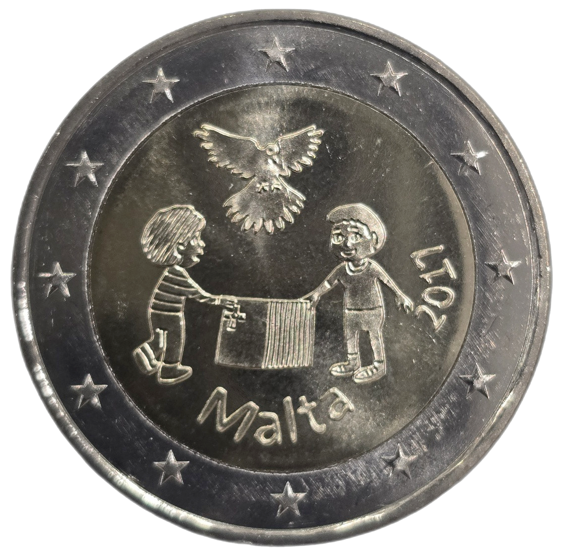 2 euros conmemorativa Los Niños y la Solidaridad, Paz
